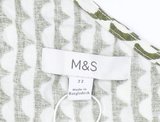 Womens UK Size 22 Marks and Spencer Green Camisole Blouse