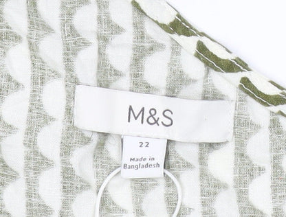 Womens UK Size 22 Marks and Spencer Green Camisole Blouse