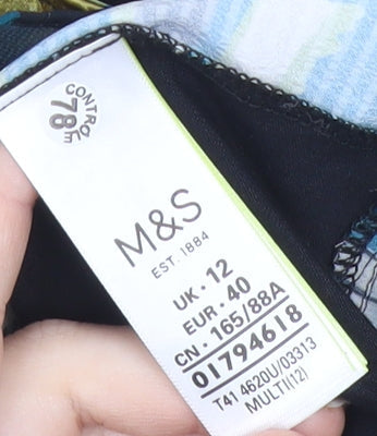 Womens UK Size 12 Marks and Spencer Multicoloured Tunic Blouse