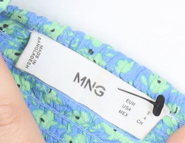 Womens UK Size 8 Mango Blue Cropped Blouse
