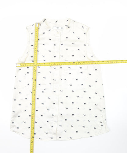 Womens UK Size XS Mango White Basic Blouse