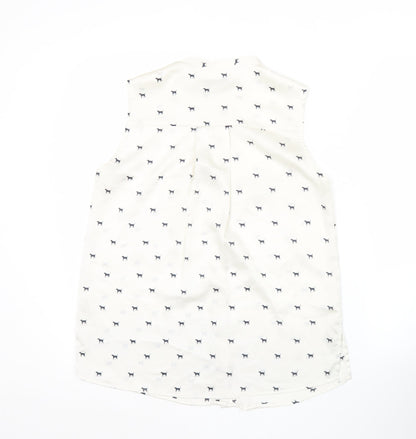 Womens UK Size XS Mango White Basic Blouse