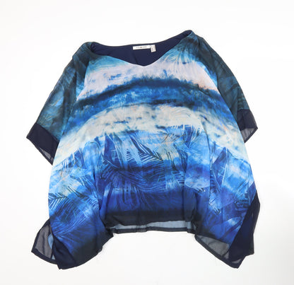 Womens UK Size M Punt Roma Blue Tunic Blouse