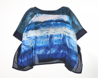 Womens UK Size M Punt Roma Blue Tunic Blouse