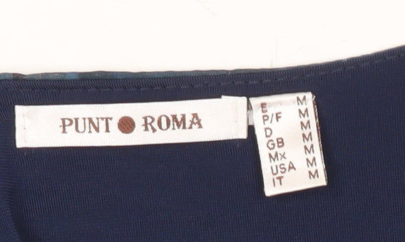 Womens UK Size M Punt Roma Blue Tunic Blouse