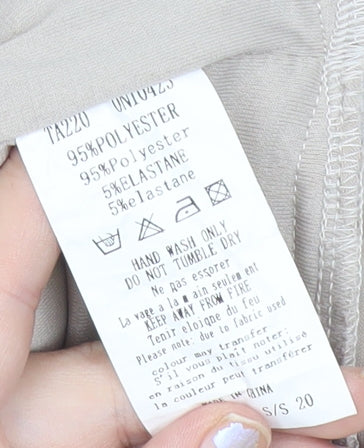 AX Paris Women’s Beige High Neck Halter Bodysuit Blouse Size 8