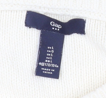 Gap Women’s Ivory Cable-Knit Cotton Blend Pullover Jumper L
