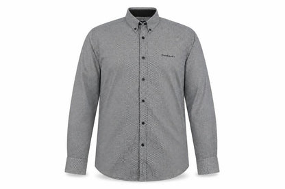 Pierre Cardin Men’s Black Geometric Button-Down Shirt S Regular Fit