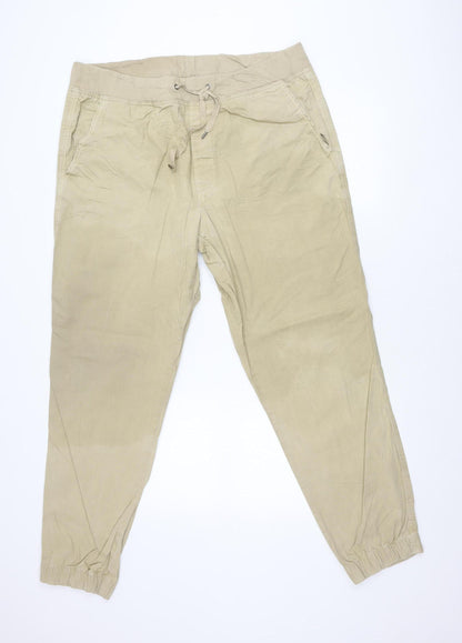 GAP Men's Beige Jogger Trousers XL 40in Cotton Casual Pants