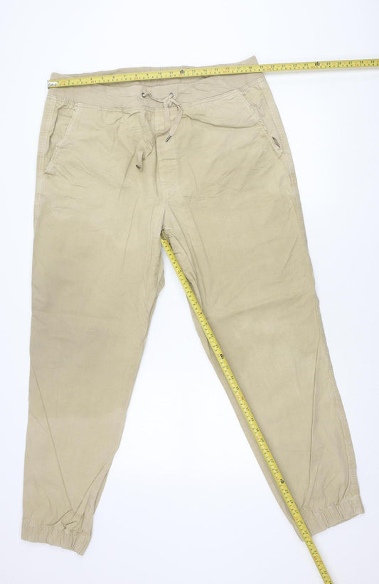GAP Men's Beige Jogger Trousers XL 40in Cotton Casual Pants