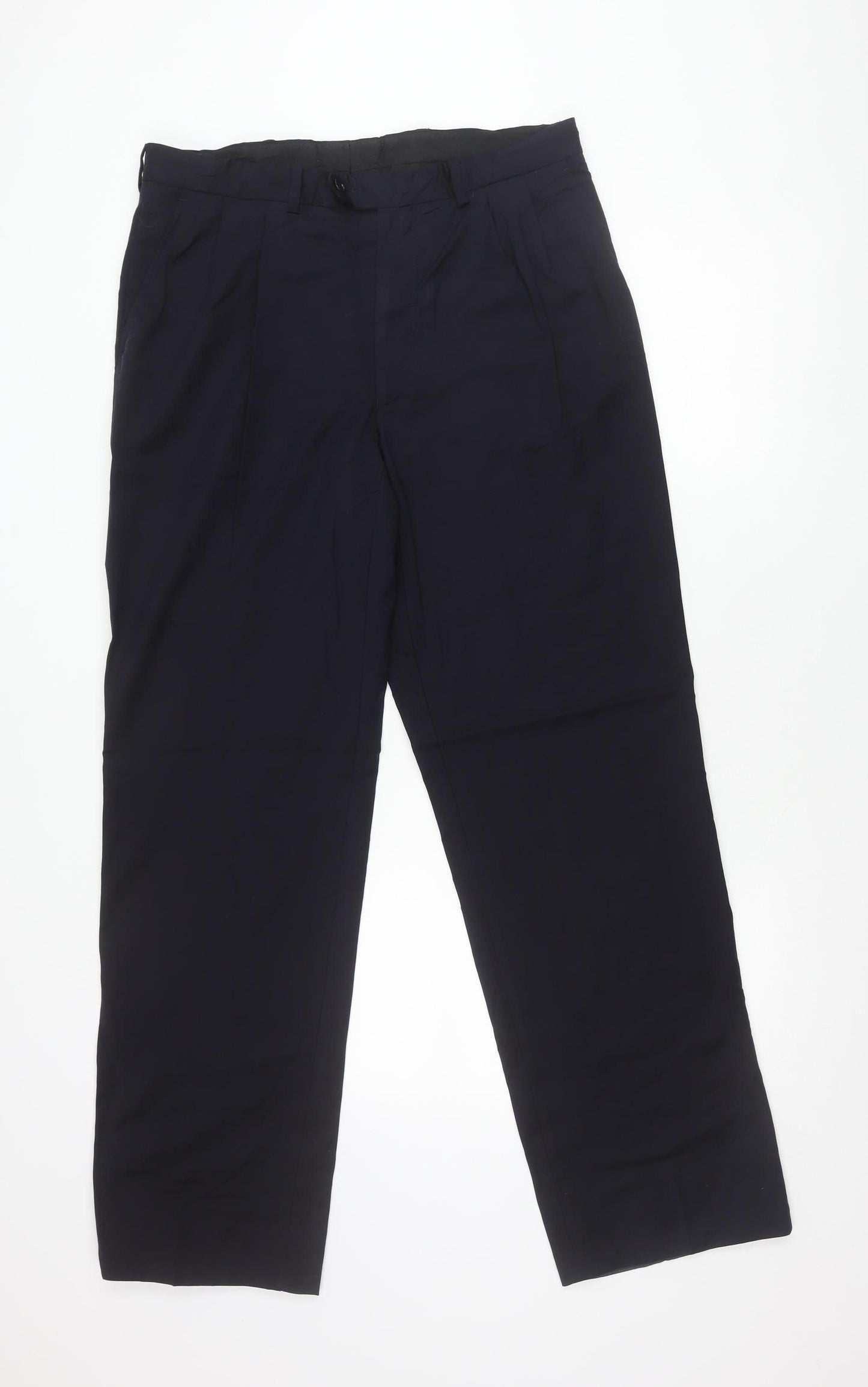 Jaeger Men’s Black Wool Pleated Dress Trousers Size 50R