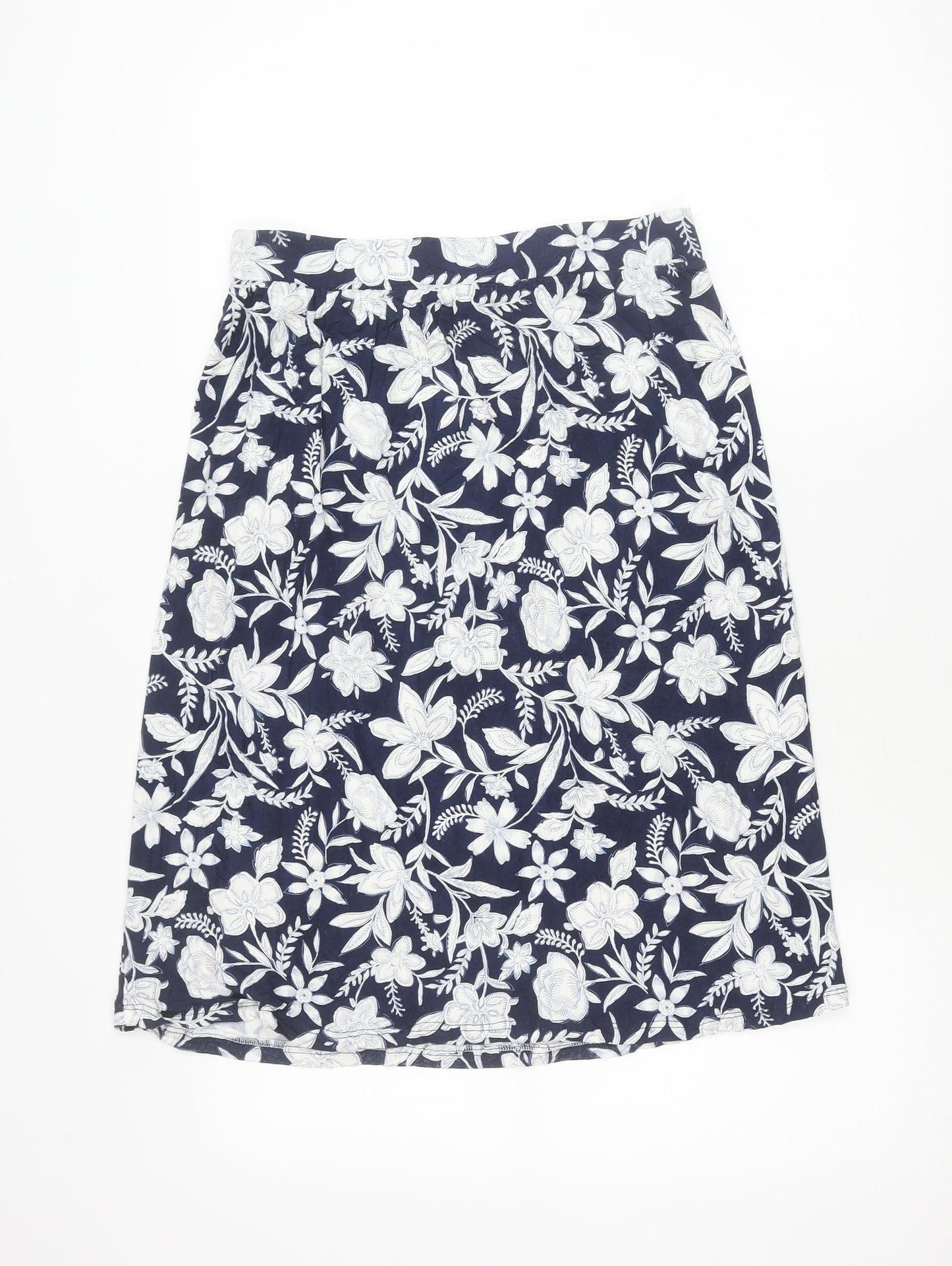 Marks and Spencer Women’s Blue Floral Skirt Size 10 Pencil Short