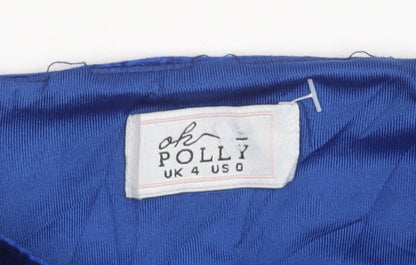 Womens UK Size 4 Oh Polly Blue Cropped Blouse