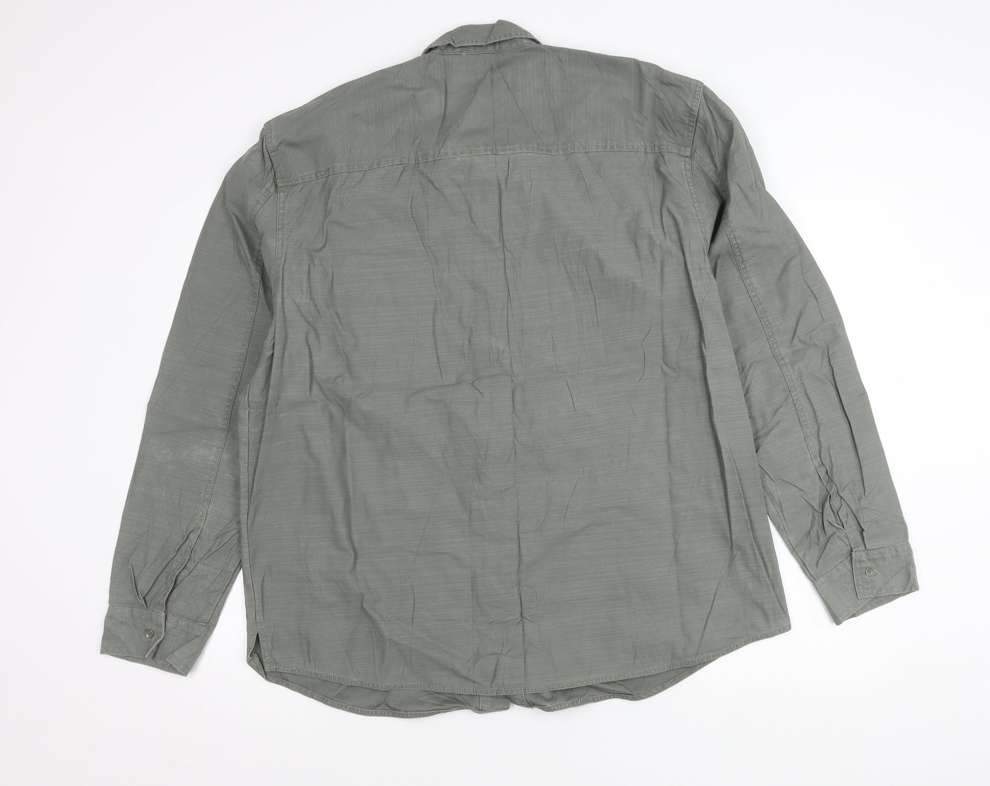 Gap Men’s Grey Classic Fit Long Sleeve Cotton Button-Up Shirt XL