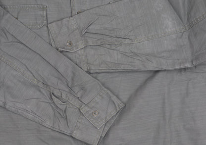 Gap Men’s Grey Classic Fit Long Sleeve Cotton Button-Up Shirt XL