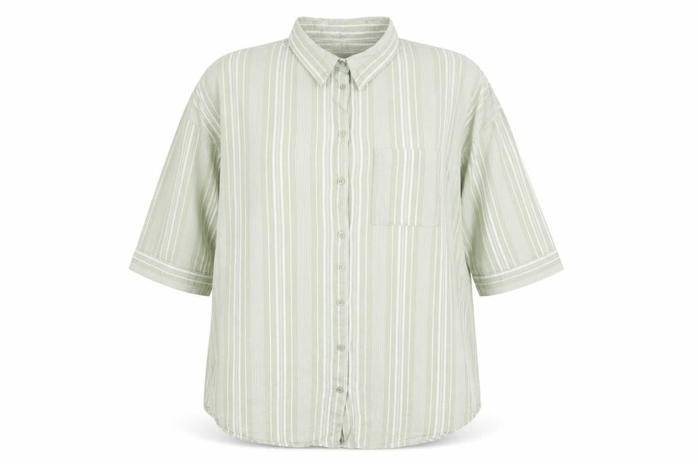 Womens UK Size 18 Nutmeg Green Basic Button-Up