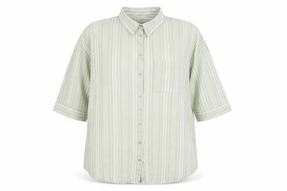 Womens UK Size 18 Nutmeg Green Basic Button-Up
