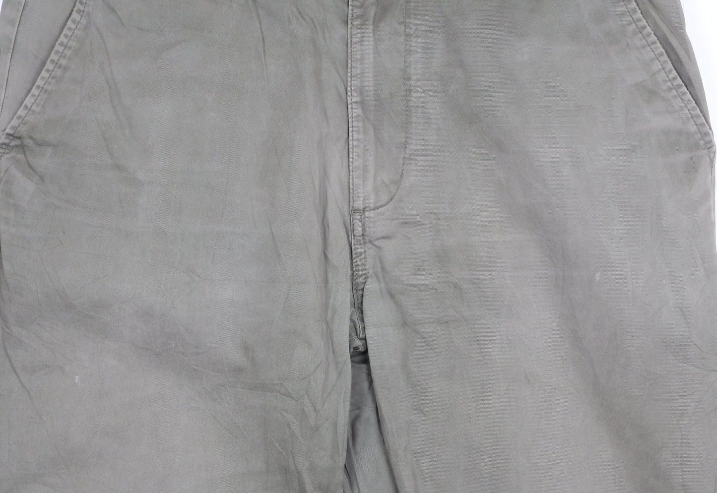 Marks and Spencer Men's Green 34W 33L Regular Fit Cotton Chino Trousers