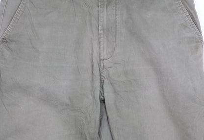 Marks and Spencer Men's Green 34W 33L Regular Fit Cotton Chino Trousers