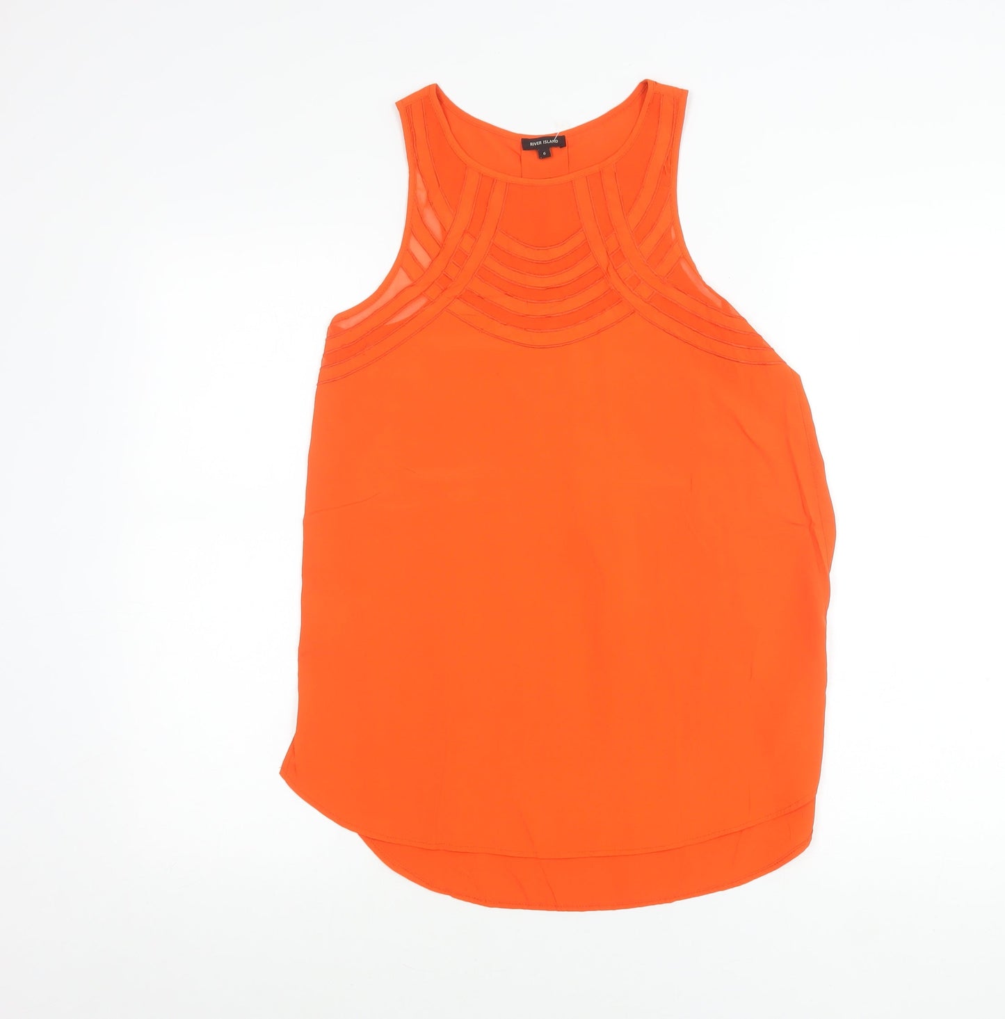Womens UK Size 6 River Island Orange Basic Tank
