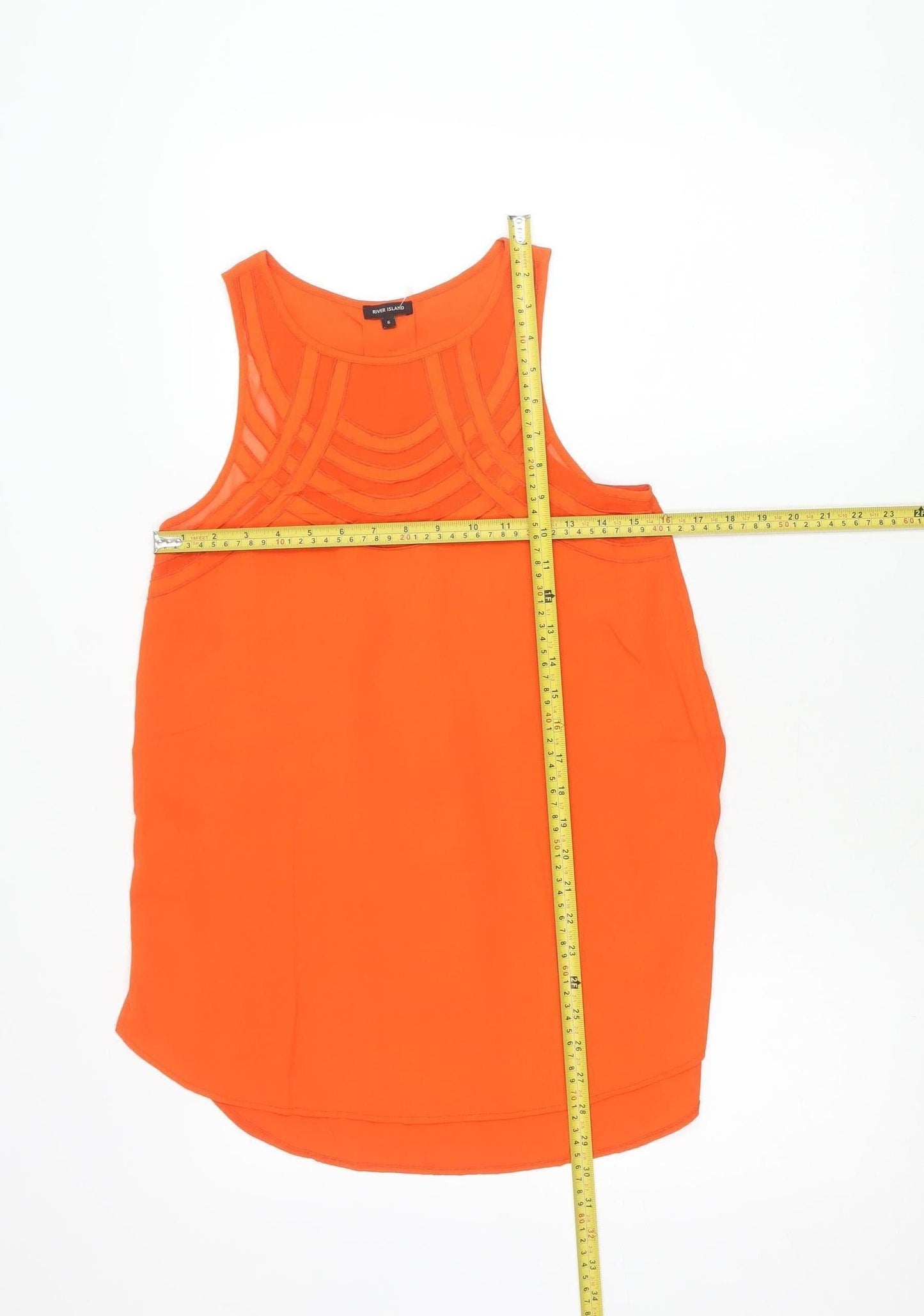 Womens UK Size 6 River Island Orange Basic Tank