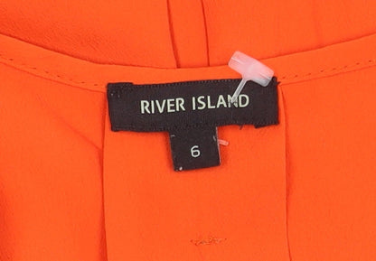 Womens UK Size 6 River Island Orange Basic Tank