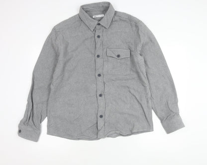 Zara Men’s Grey Cotton Flannel Shirt Jacket XL Casual Workwear