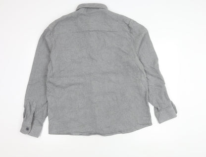 Zara Men’s Grey Cotton Flannel Shirt Jacket XL Casual Workwear
