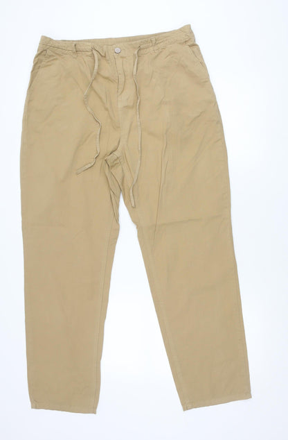 JD Williams Men's Beige Chino Trousers Size 18 Elastic Waist