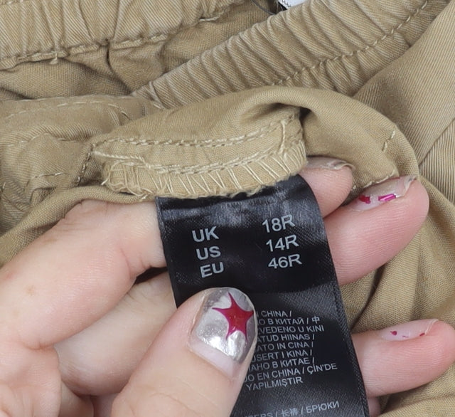 JD Williams Men's Beige Chino Trousers Size 18 Elastic Waist