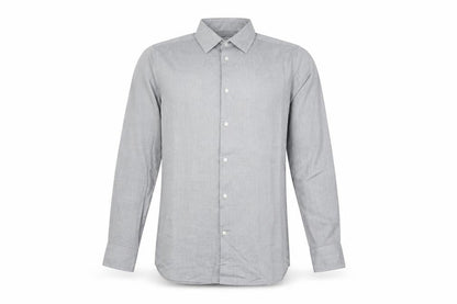 Next Men’s Grey Slim Fit Long Sleeve Button-Up Shirt 15.5in Collar