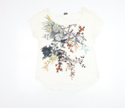 Womens UK Size 14 Phase Eight White Basic T-Shirt