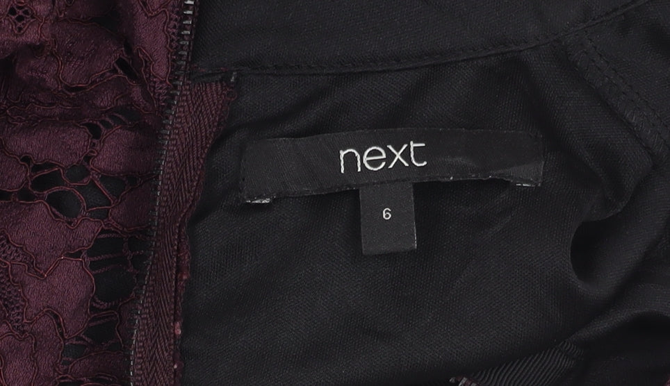 Next Women’s Black Purple Lace Fit & Flare Dress Size 6