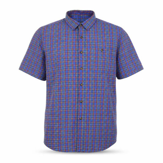 Topman Men’s Blue Check Cotton Button-Up Shirt L Classic Fit