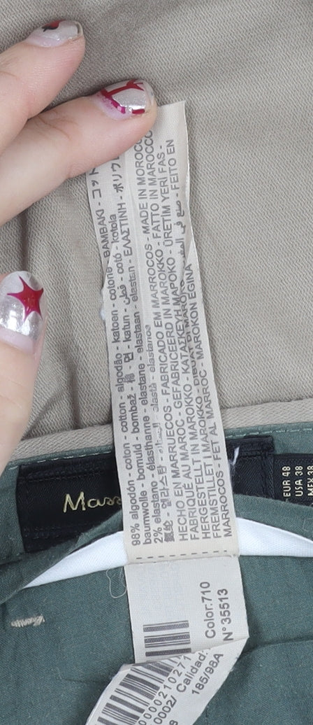 Massimo Dutti Men Beige Chino Trousers 32W 30L Extra Slim Fit