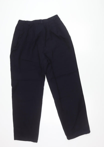 Harvé Benard Men’s Black Pleated Dress Trousers S Straight Leg