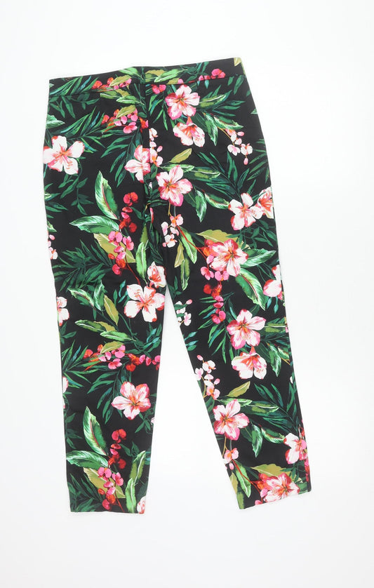 F&F Womens Multicoloured Floral Skinny Leggings Size 12