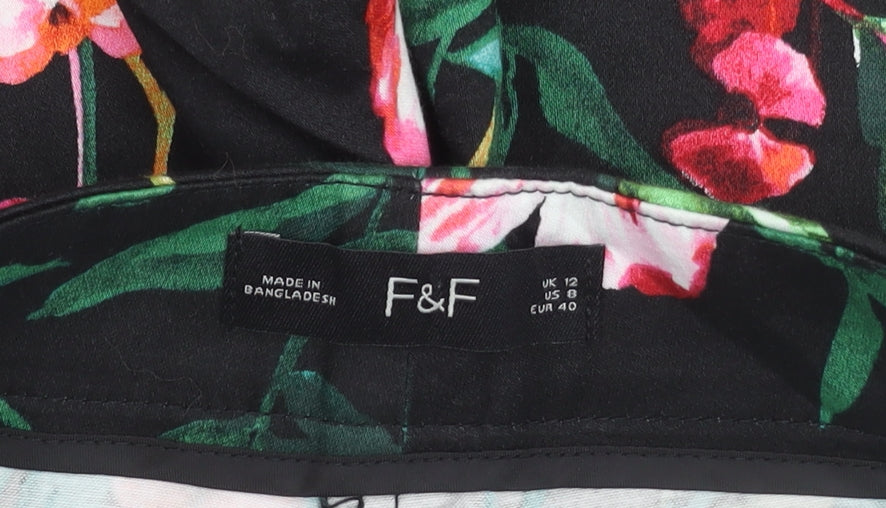 F&F Womens Multicoloured Floral Skinny Leggings Size 12