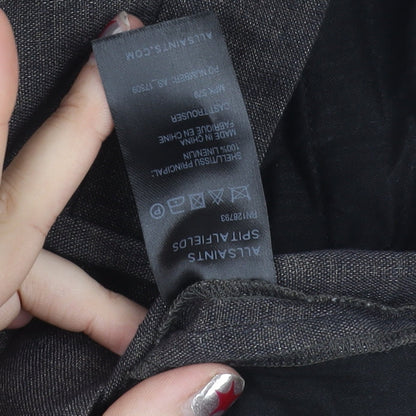 AllSaints Men’s Grey Linen Dress Pants Trousers Size 32 Slim Fit