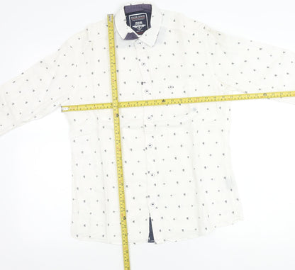 Killer Jeans Men’s White Cotton Long Sleeve Button-Up Shirt M