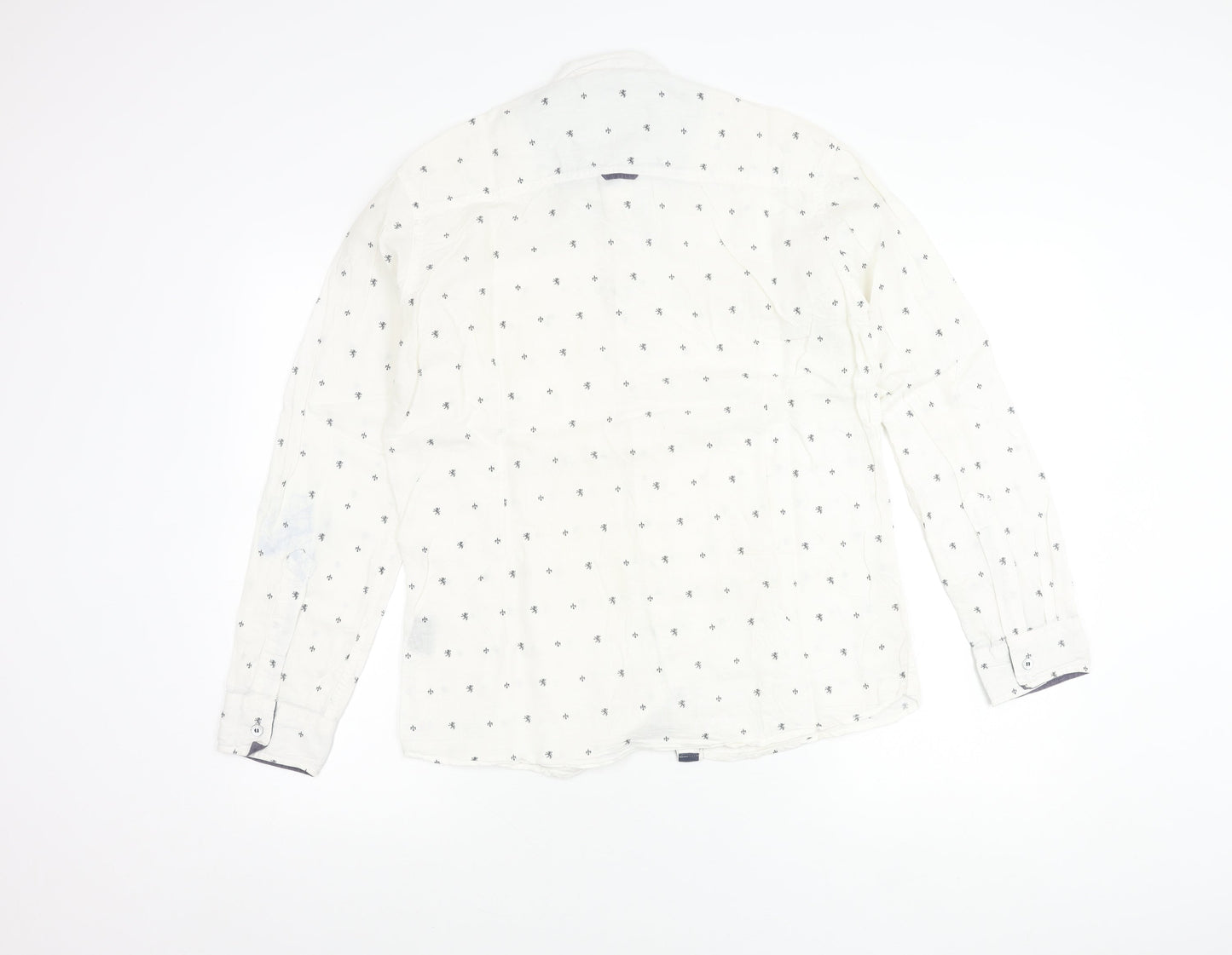 Killer Jeans Men’s White Cotton Long Sleeve Button-Up Shirt M