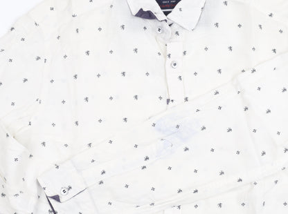 Killer Jeans Men’s White Cotton Long Sleeve Button-Up Shirt M