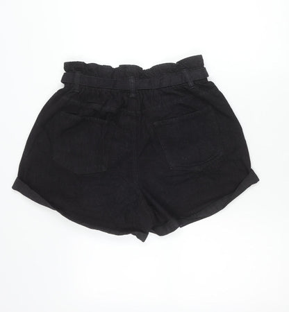 Cotton On Womens Black Paperbag Shorts Size 14 High Rise