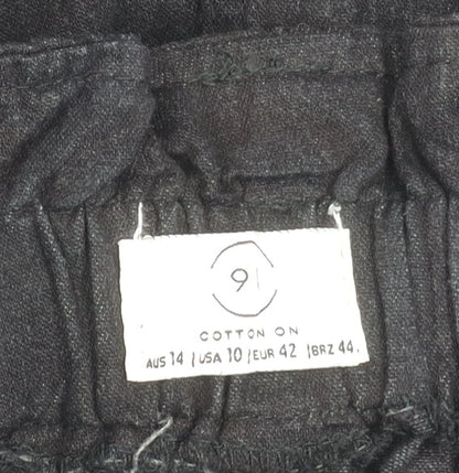 Cotton On Womens Black Paperbag Shorts Size 14 High Rise