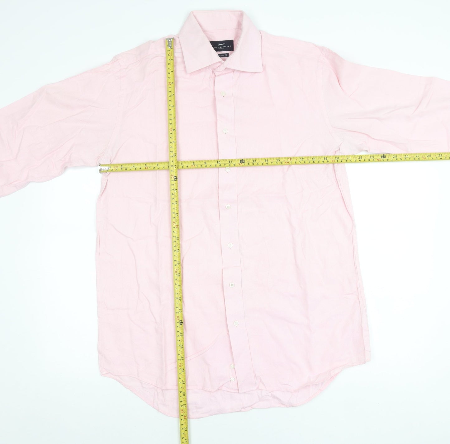 Paul Costelloe Men’s Pink 16.5 Classic Fit Cotton Shirt
