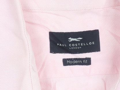 Paul Costelloe Men’s Pink 16.5 Classic Fit Cotton Shirt