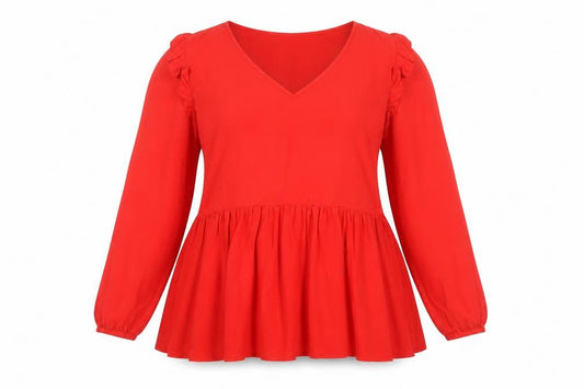 Womens UK Size 18 New Look Red Tunic Blouse