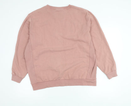 Superdry Men’s Pink Pullover Sweatshirt M Crew Neck Long Sleeve Logo