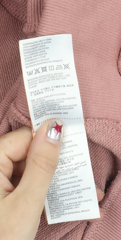 Superdry Men’s Pink Pullover Sweatshirt M Crew Neck Long Sleeve Logo