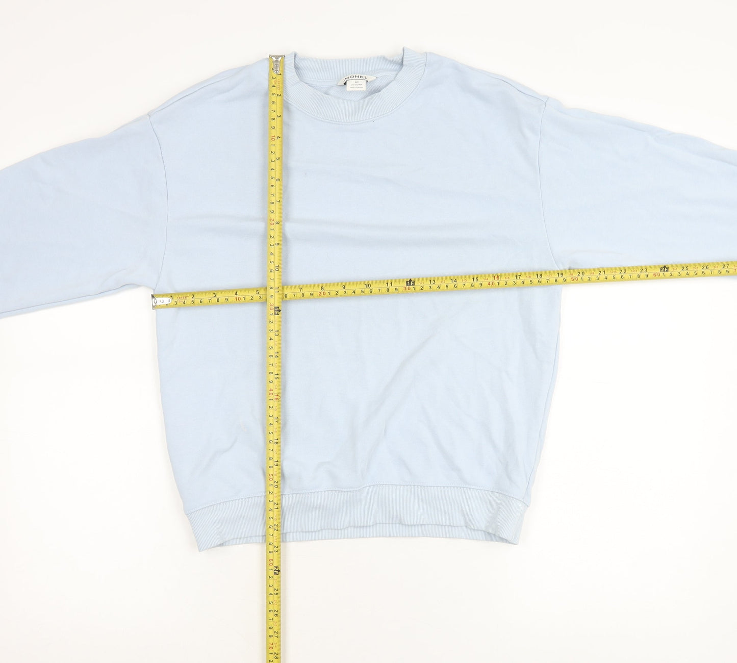 Monki Women’s Blue XS Pullover Sweatshirt Crew Neck Casual